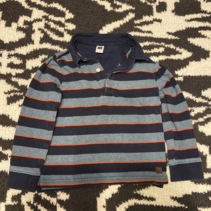 EUC Janie and Jack 4 Striped Long Sleeve Polo Collared Shirt